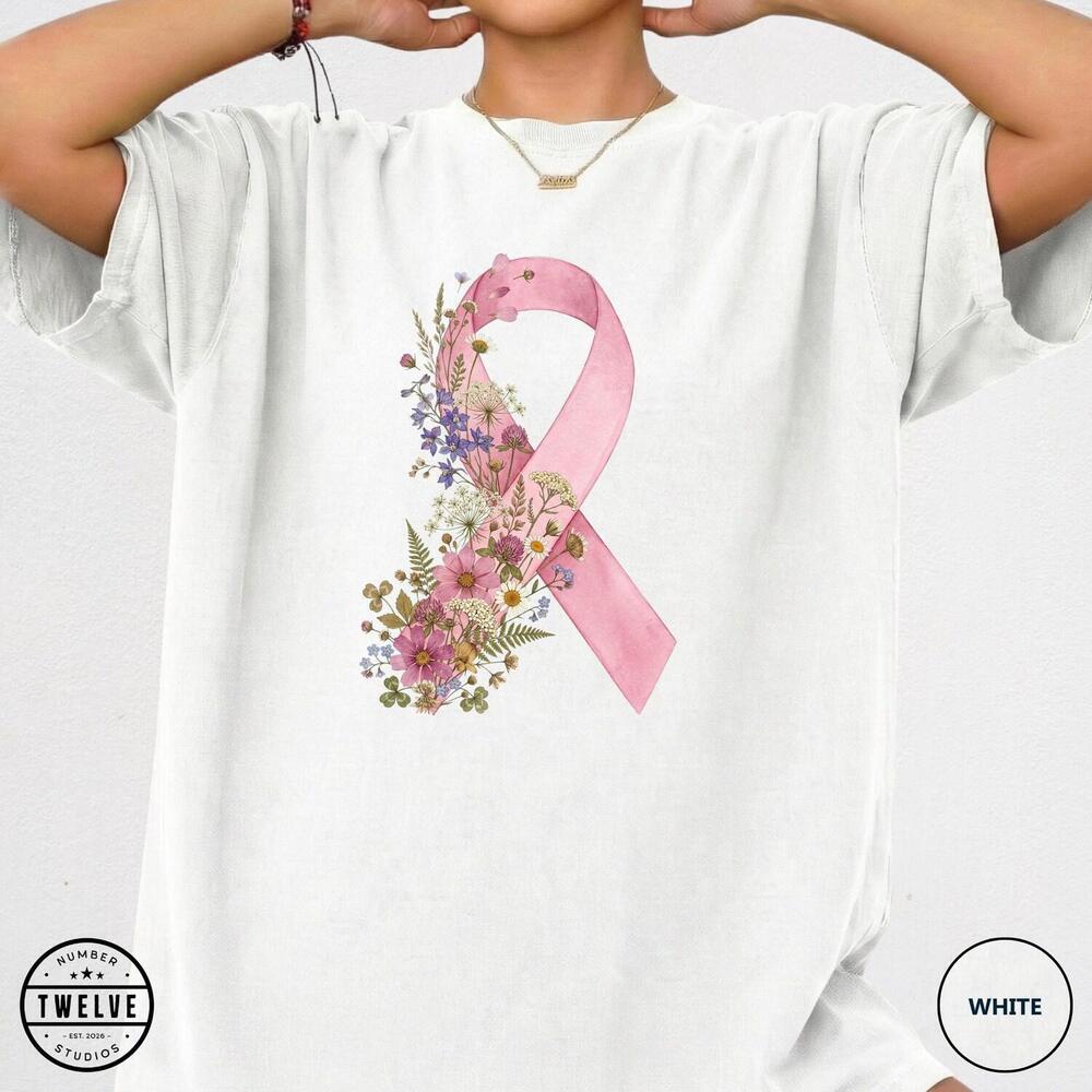 Wildflower Ribbon Shirt,  Awareness Tee, Floral